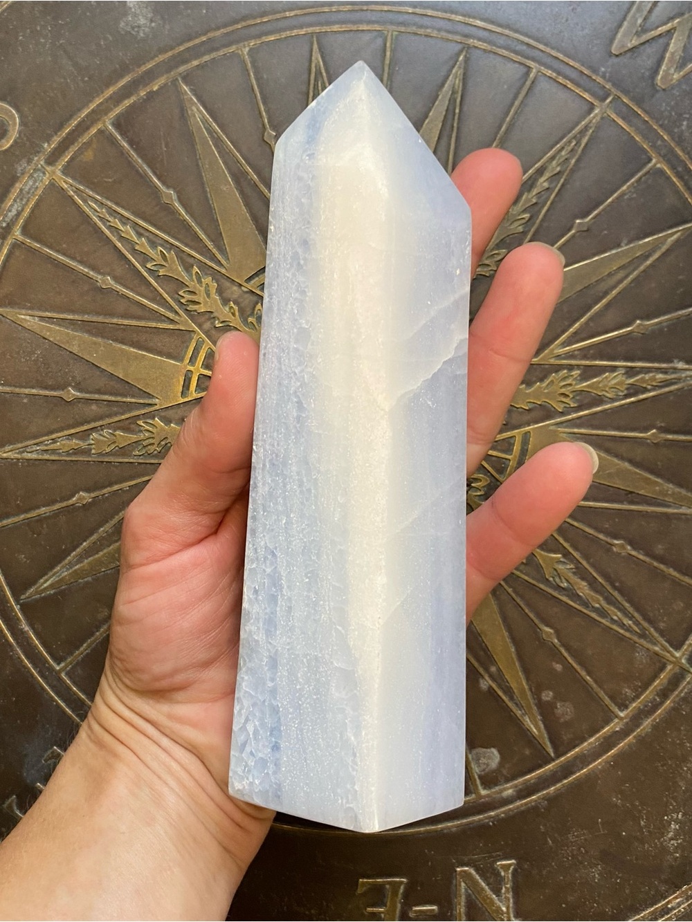Large Flashy Blue Calcite Statement Tower | Peaceful + Calming Energy